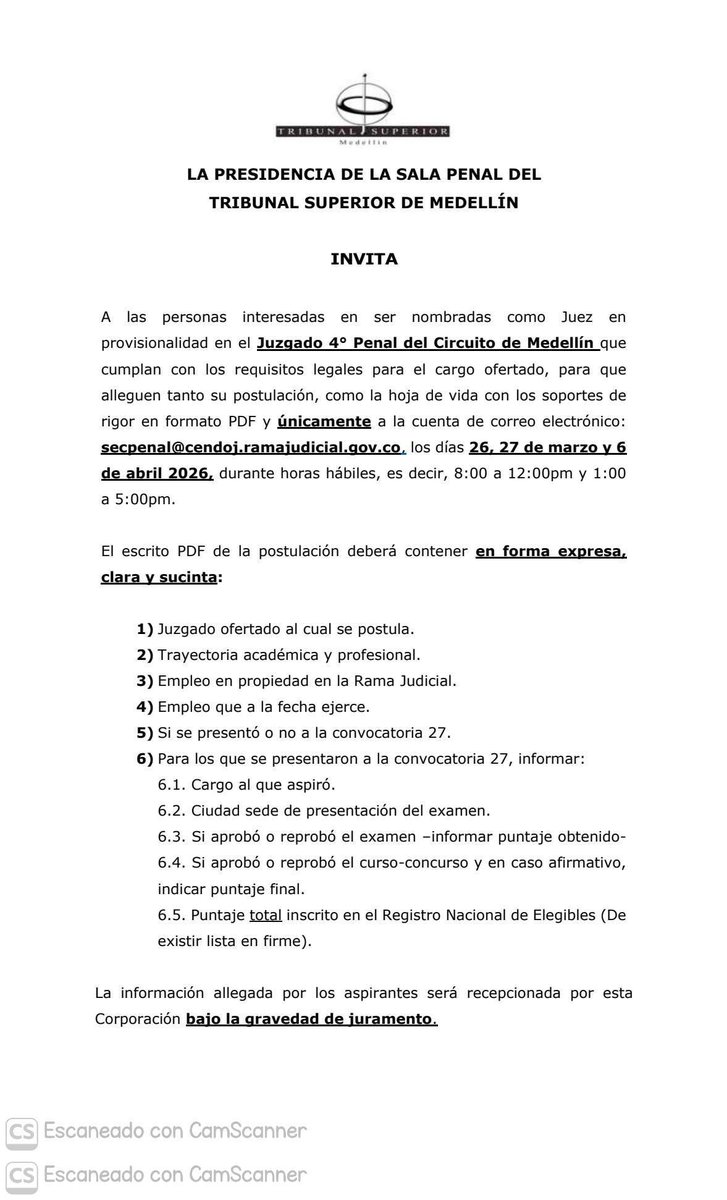 Tribunal Superior de Medellín tweet media