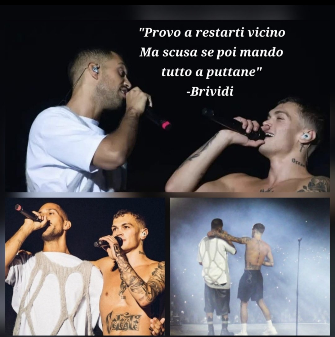 OgniRima's tweet photo. ⏳️ -7 giorni al 3 aprile

"Provo a restarti vicino
ma scusa se poi mando tutto a puttane..." 
-Brividi 

Milano, 16 settembre 2022
Mahmood è stato ospite al concerto di Blanco per cantare insieme la loro Brividi 💞
(Video completo)
#blanco #mahmood #livemusic https://t.co/IEYDk7KEbf