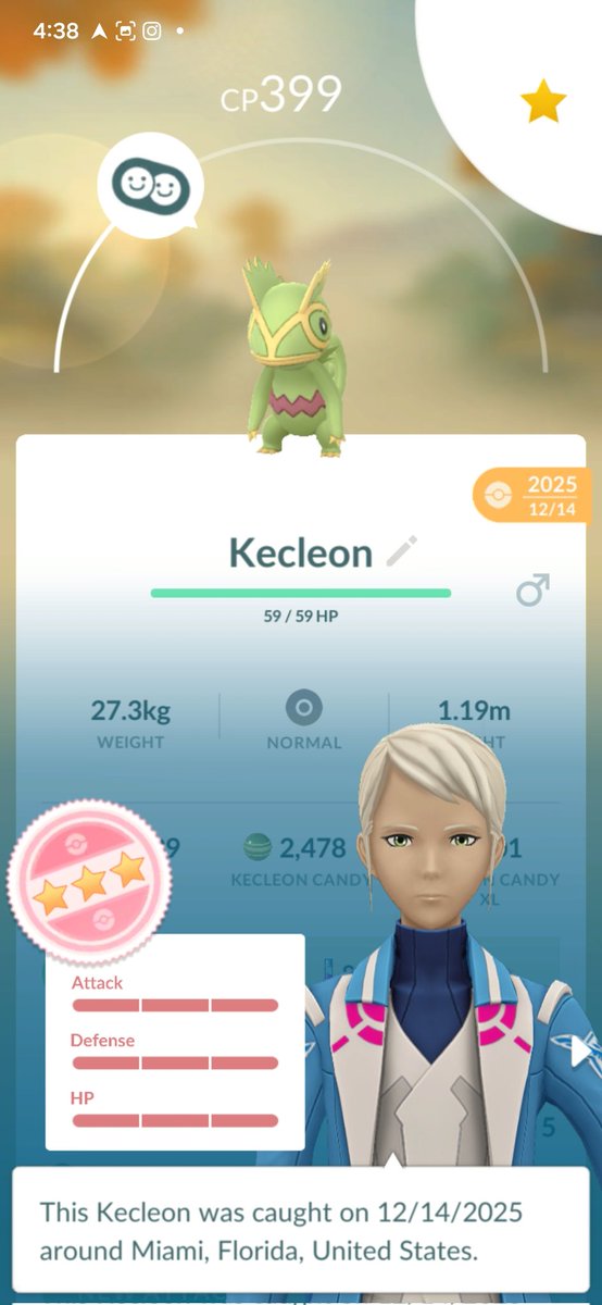 Oceanscalling37's tweet image. Finally, a 100% Kecleon🥳 Love that he's invisible on the buddy screen🫥👀🕵

#PokemonGo
#Kecleon