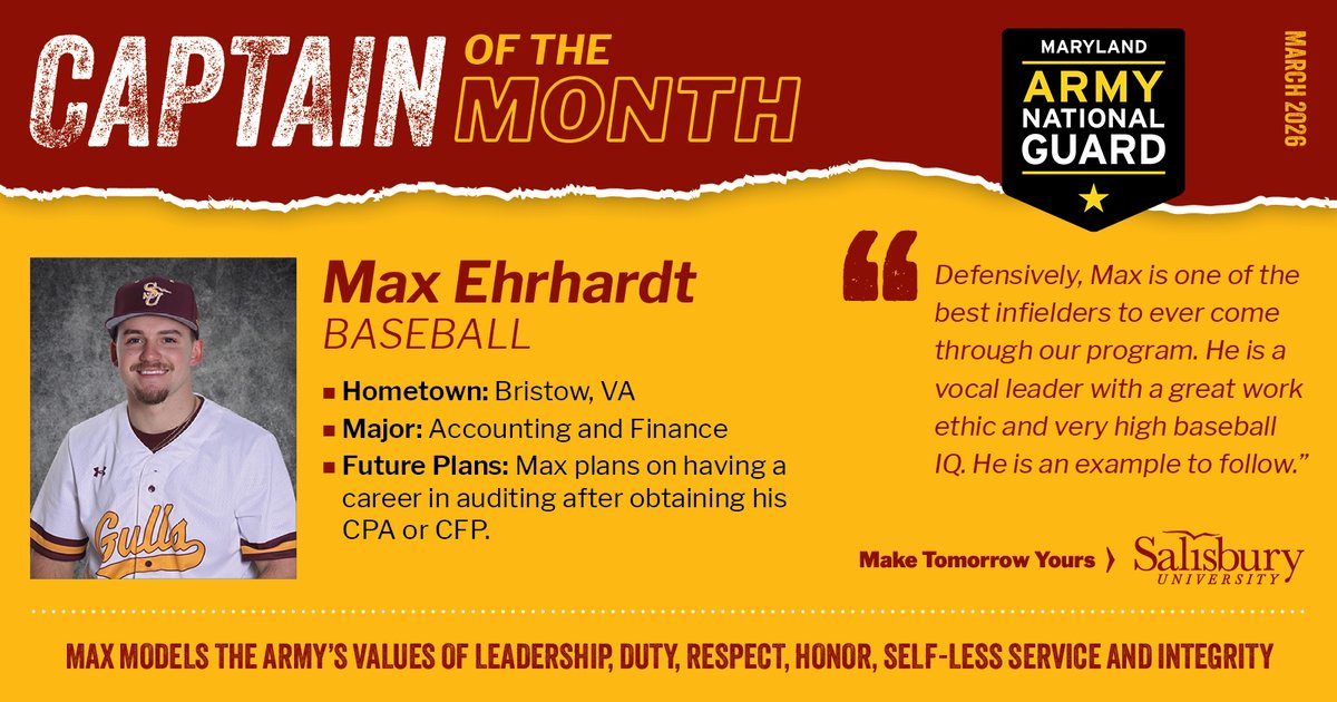 MaroonGoldClub's tweet photo. Congrats to our Captains of the Month presented by the @Mdarmyguard   #GoGulls @SalisburyBB @SUSeaGulls https://t.co/Uzyd1YTYD7