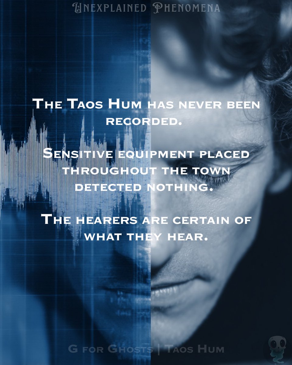 g_for_ghosts's tweet image. The Taos Hum has never been recorded. Equipment detected nothing. Congressional investigation. No answer. The hearers haven’t changed their accounts in 30 years. #taoshum #gforghosts #unexplainedphenomena