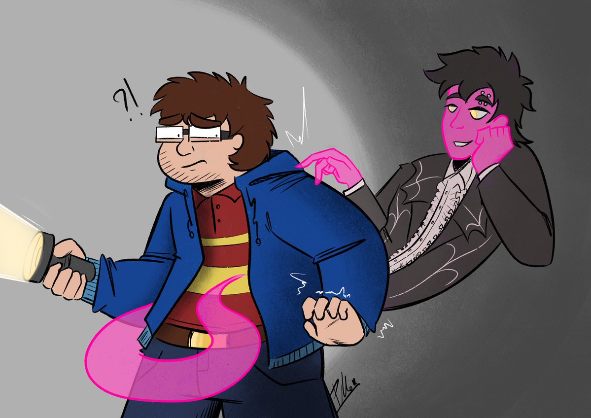 I forgot to post this yesterday but!! Big thanks to <a href="/AbsoluteConnor/">Connor (THE Desolate Candian) 🐀💥🍉</a> for his support! I highly recommend checking out his original work on AO3 where you can learn more about his characters 

archiveofourown.org/works/71384096