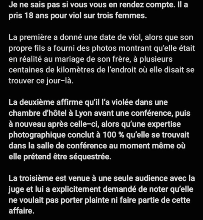 frburgat's tweet image. Tariq #Ramadan. Bientôt un nouveau procès, avec une défense qui imposera le respect minimum des faits les plus avérés, piétinés par le présent jugement . Honte !