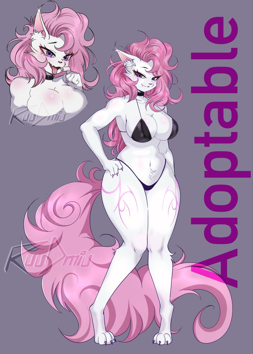 ruudmiu's tweet photo. ✧ New pink furry OC up for adoption! 💕 Take a look at this lovely cutie — the link to place your bid is in the comments below! 💜 https://t.co/rjIOSIVbZL