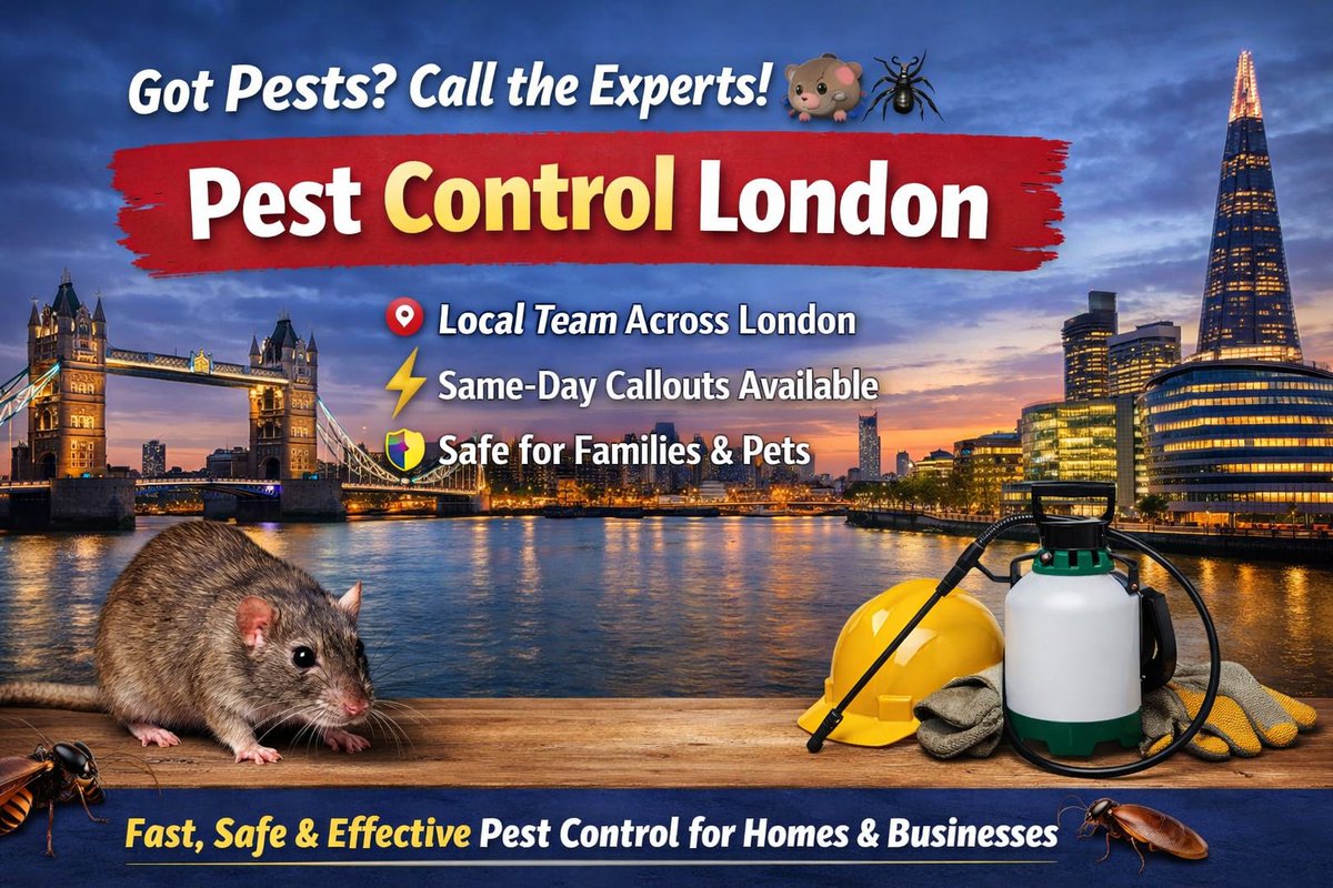 Pestprotect's tweet photo. Pests in your London home or business? 🐀

Our Pest Control London team offers fast, same-day solutions you can trust.

✔️ Local experts
✔️ Safe treatments
✔️ Long-lasting results

Don’t wait, sort it today.

🌐 https://t.co/FJB16u3mZj

#PestControlLondon #LondonHomes #PestFree https://t.co/tNeibNqoJ8