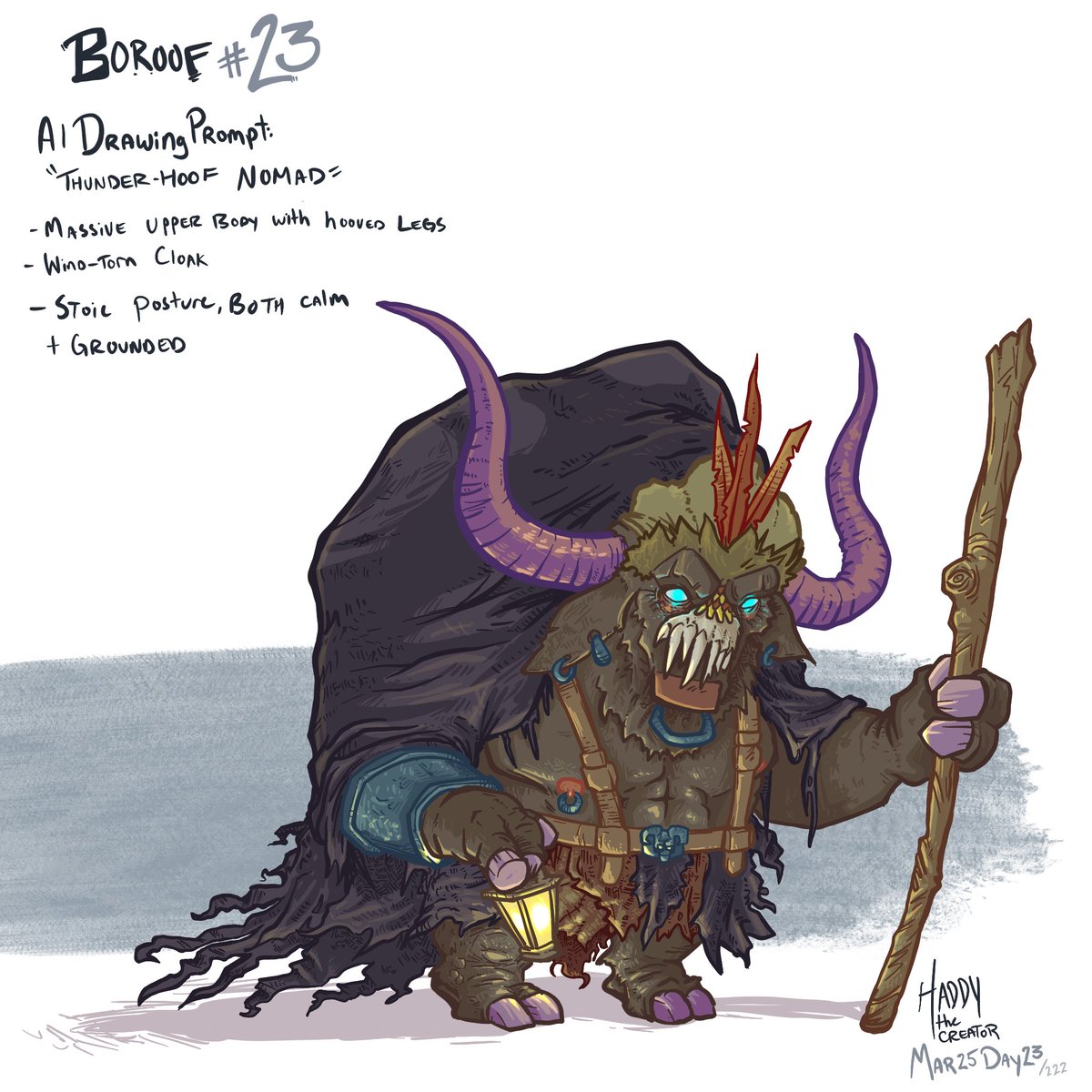 TheHaddy's tweet photo. Some wander to find something. Boroof wanders because he already has. 23/222

#characterdesign #storyteller #fantasyart #illustration #allislove https://t.co/rIrRnkCdWZ