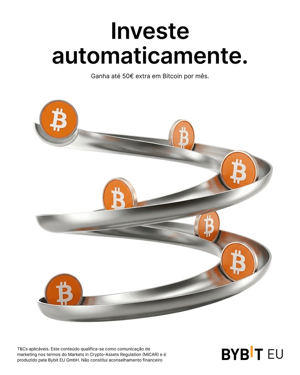 "Investe no teu futuro sem complicações! ⚡

Com Compra Recorrente, automatizas as tuas compras de cripto e vais construindo a tua posição ao longo do tempo sem precisares de acertar no “timing” do mercado.  

🎁 E há mais: Até 31 de Março consegue participar da campanha de 3% de