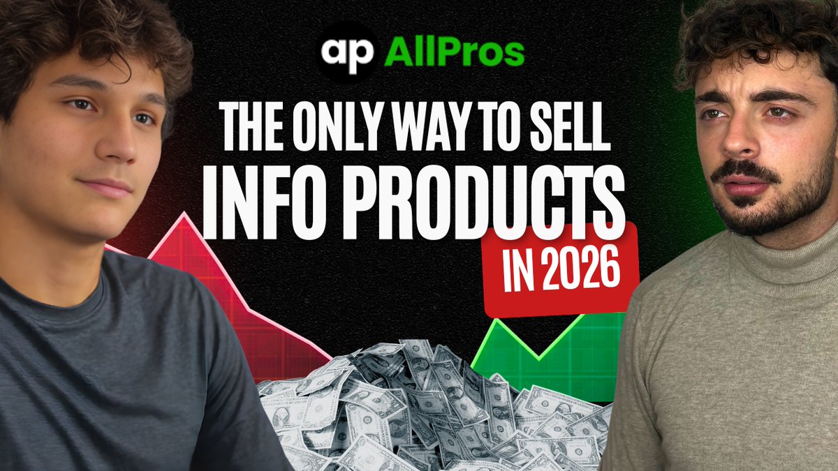 Allprosio's tweet photo. The Only Way to Sell Info Products in 2026
For the full video - 
https://t.co/YsK02B4Sw8 https://t.co/XNaBxe1Ije