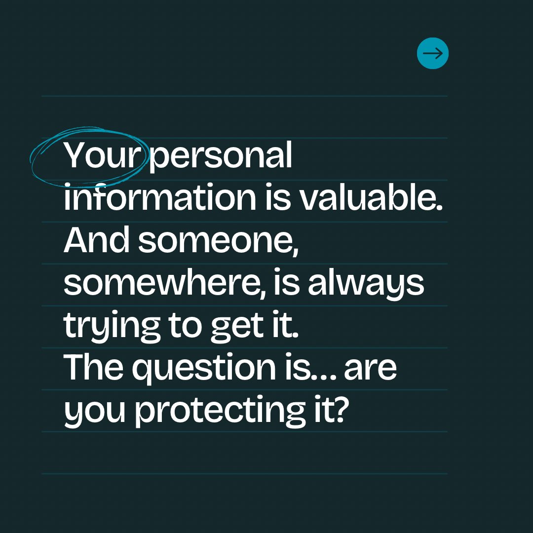CyberWE_'s tweet photo. In today’s digital world, your personal information is one of your most valuable assets.

From your email address to your banking details, every piece of data you share online can be used—either to empower you or to exploit you.

The difference lies in how well you protect it. https://t.co/gSCM0Un7TR