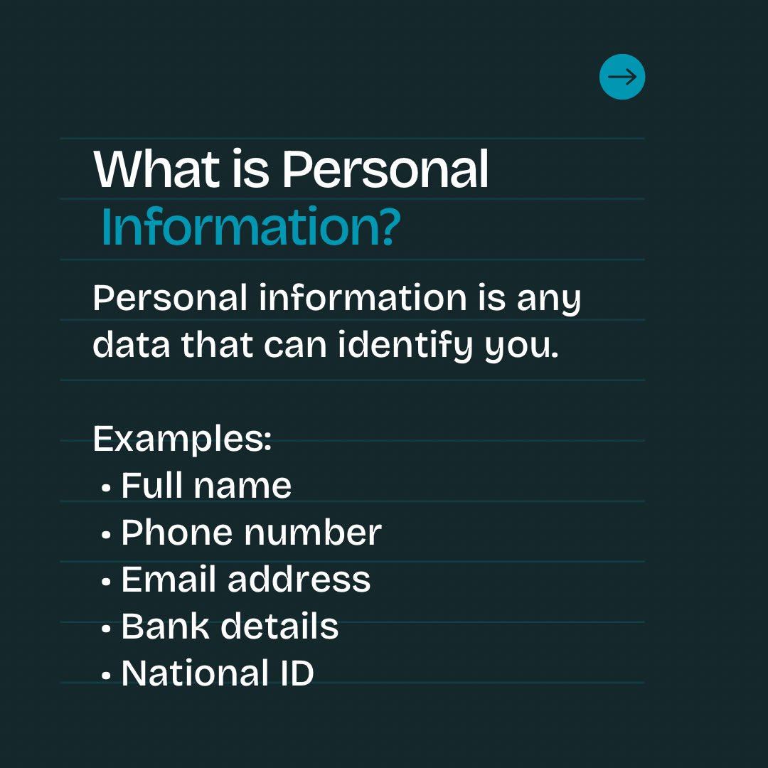 CyberWE_'s tweet photo. In today’s digital world, your personal information is one of your most valuable assets.

From your email address to your banking details, every piece of data you share online can be used—either to empower you or to exploit you.

The difference lies in how well you protect it. https://t.co/gSCM0Un7TR