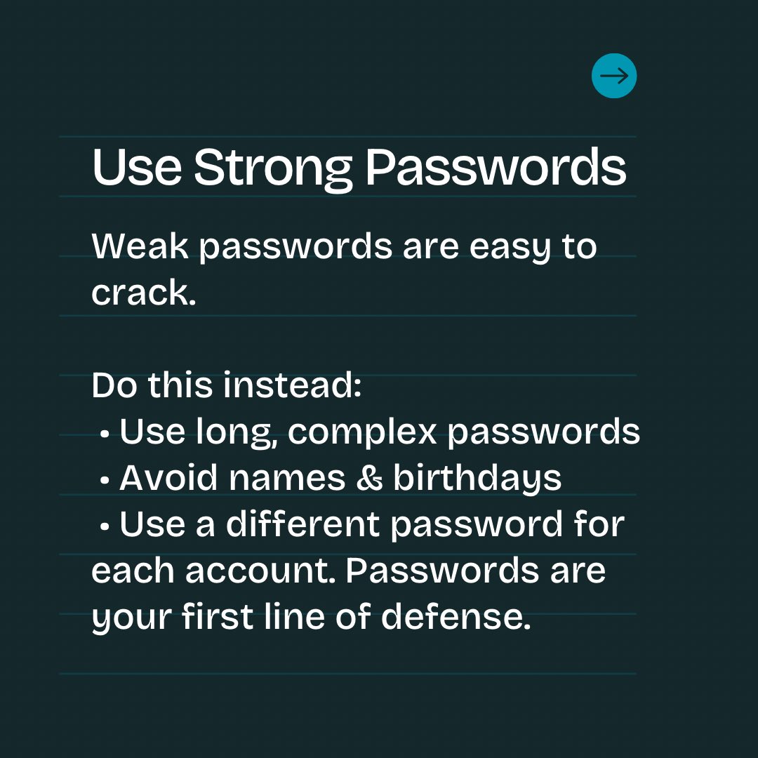 CyberWE_'s tweet photo. Cybersecurity is not just for experts. It is a daily responsibility built on simple habits: using strong passwords, enabling two-factor authentication, being mindful of what you share, and staying alert to suspicious activity.

#CyberSecurity #DataProtection #CyberAwareness https://t.co/HV7gc5IE71