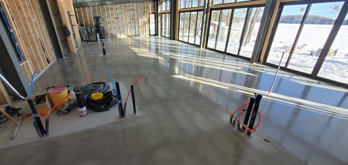 PrestigeBuilt's tweet photo. A 30x70 engineered slab foundation in Bracebridge featuring a polished concrete finish for a clean, durable surface. Designed for strength and appearance, it’s ideal for workshops, garages, or retail spaces — combining structural precision with a professional look.
#EngineeredSlab #PolishedConcrete #ConcreteConstruction #BracebridgeOntario #MuskokaConstruction