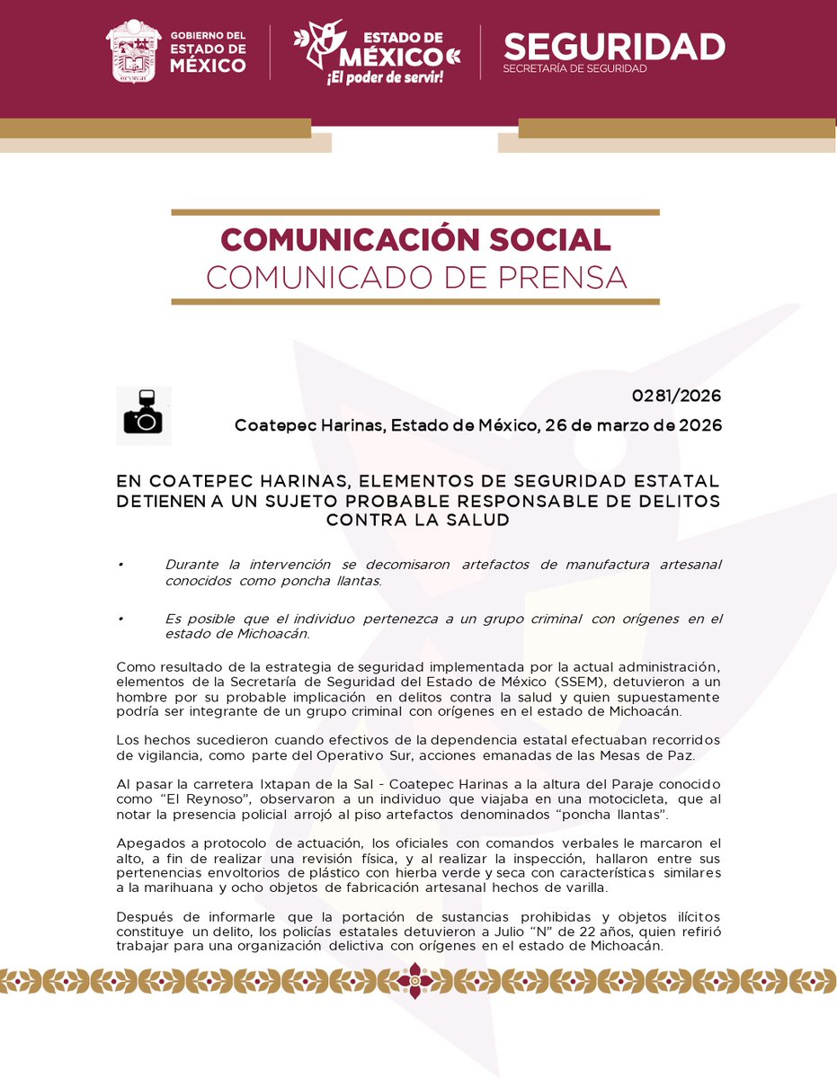 Policía Estatal del Estado de México tweet media