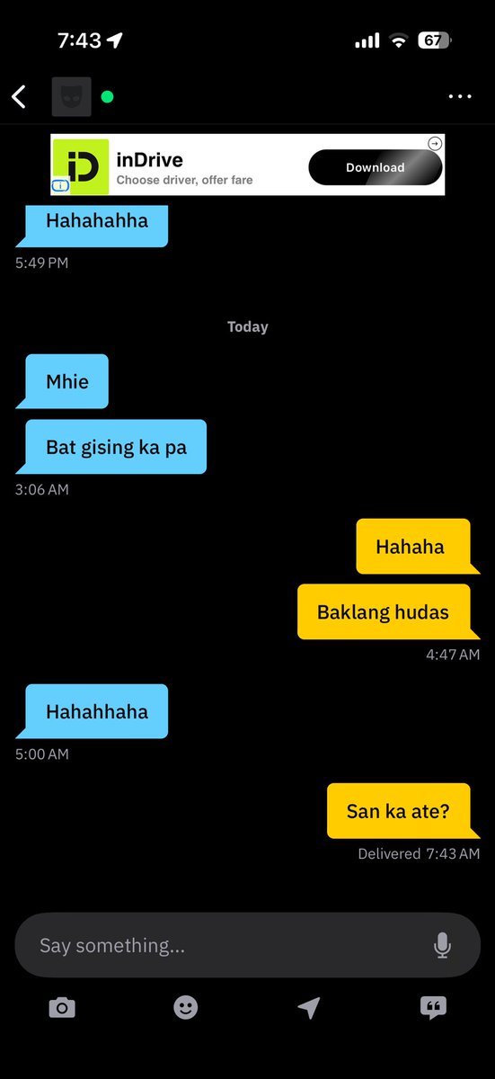 Kala mo walang messenger at IG sa Gapp pa talaga nagchachat hahahaha <a href="/DannyBoii_05/">Danny🐶🐶</a>