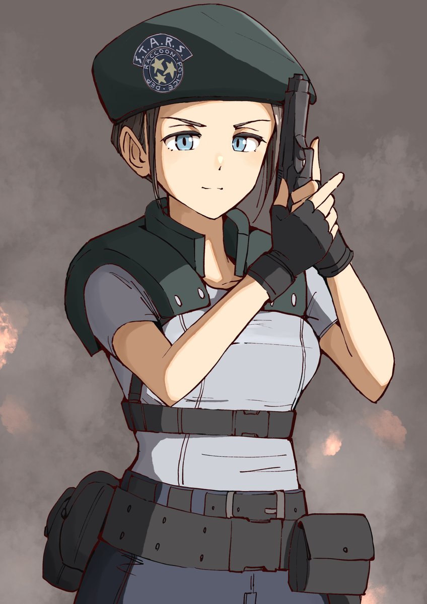 初代OPのジルさん（実写）は髪型がロングで、それをまとめて上にあげてる感じなんですよね！ED見て気づいたのですが・・。洋館事件後に切ったんでしょうか。
＃residentevil