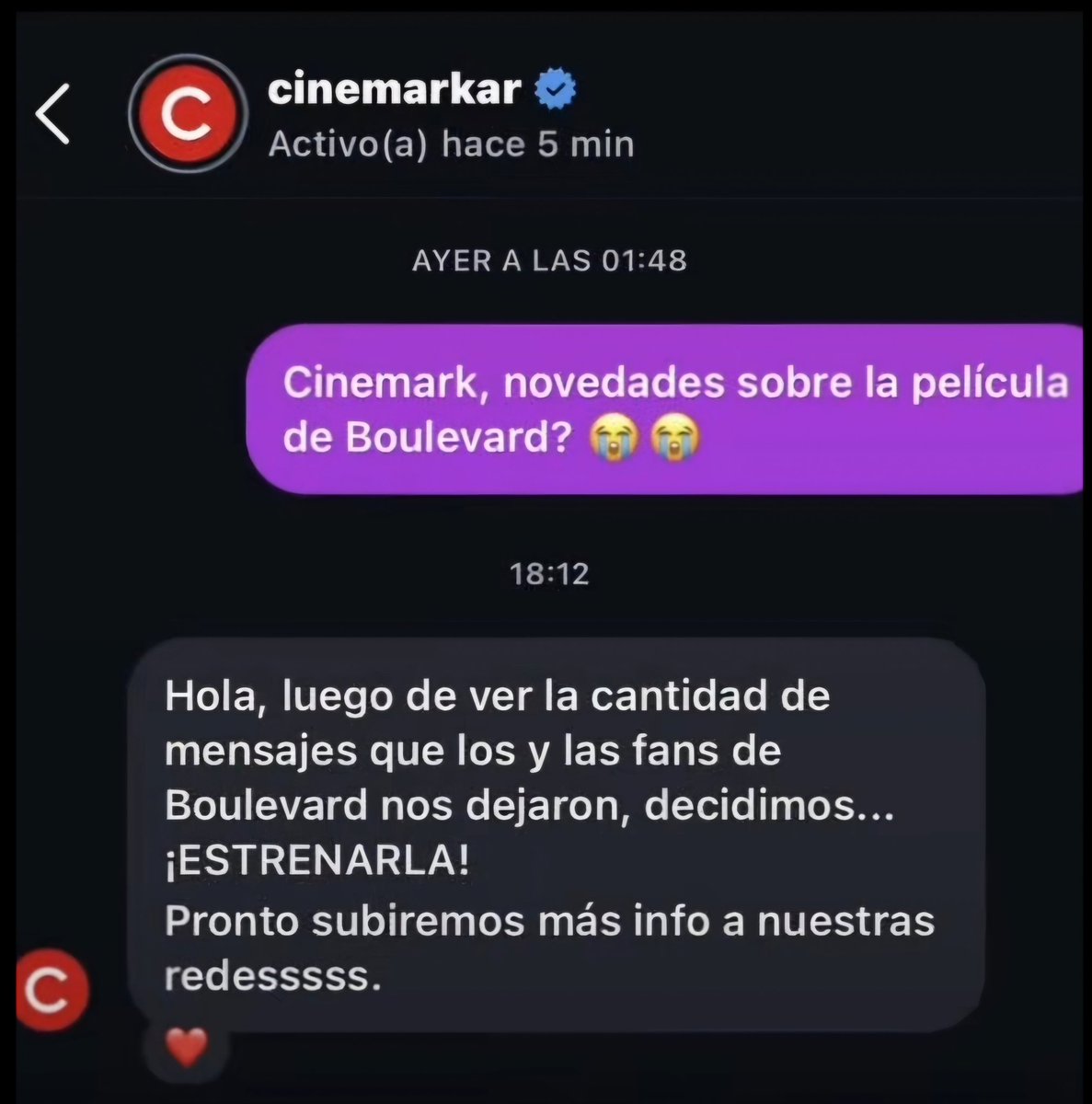 _abby90's tweet photo. Será que tendremos la película de boulevard en Argentina??? https://t.co/k8PrTDfDFy