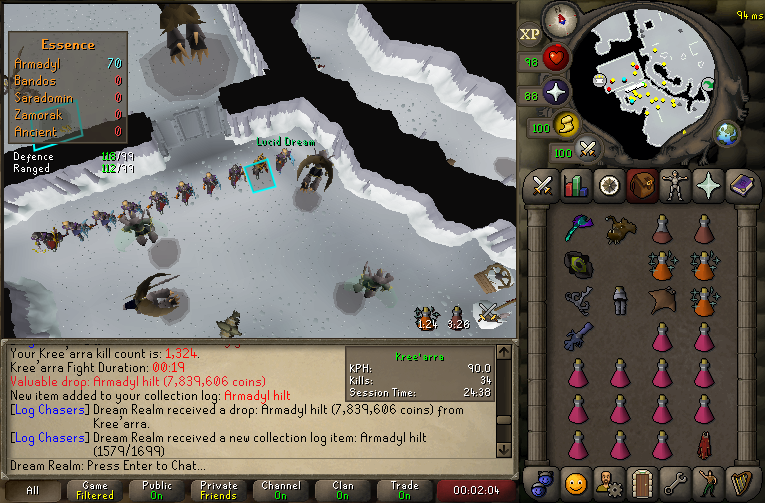 WeDontEnd's tweet photo. 1579/1699 - Armadyl hilt and Kree'arra green log https://t.co/jP8jpKrhPD