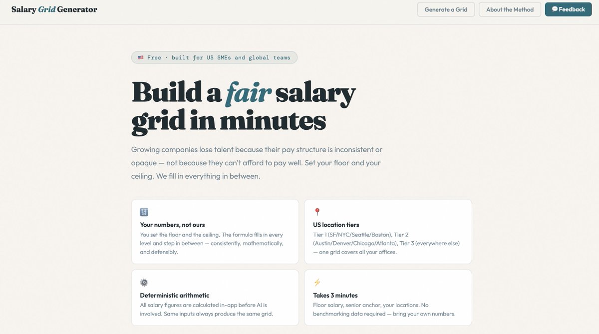 danieldesposito's tweet photo. Build a salary grid for your team in a minute. Fair. Free. Multi-city, even international. https://t.co/N6D8gPDgp4 https://t.co/Eu2JNZosFn