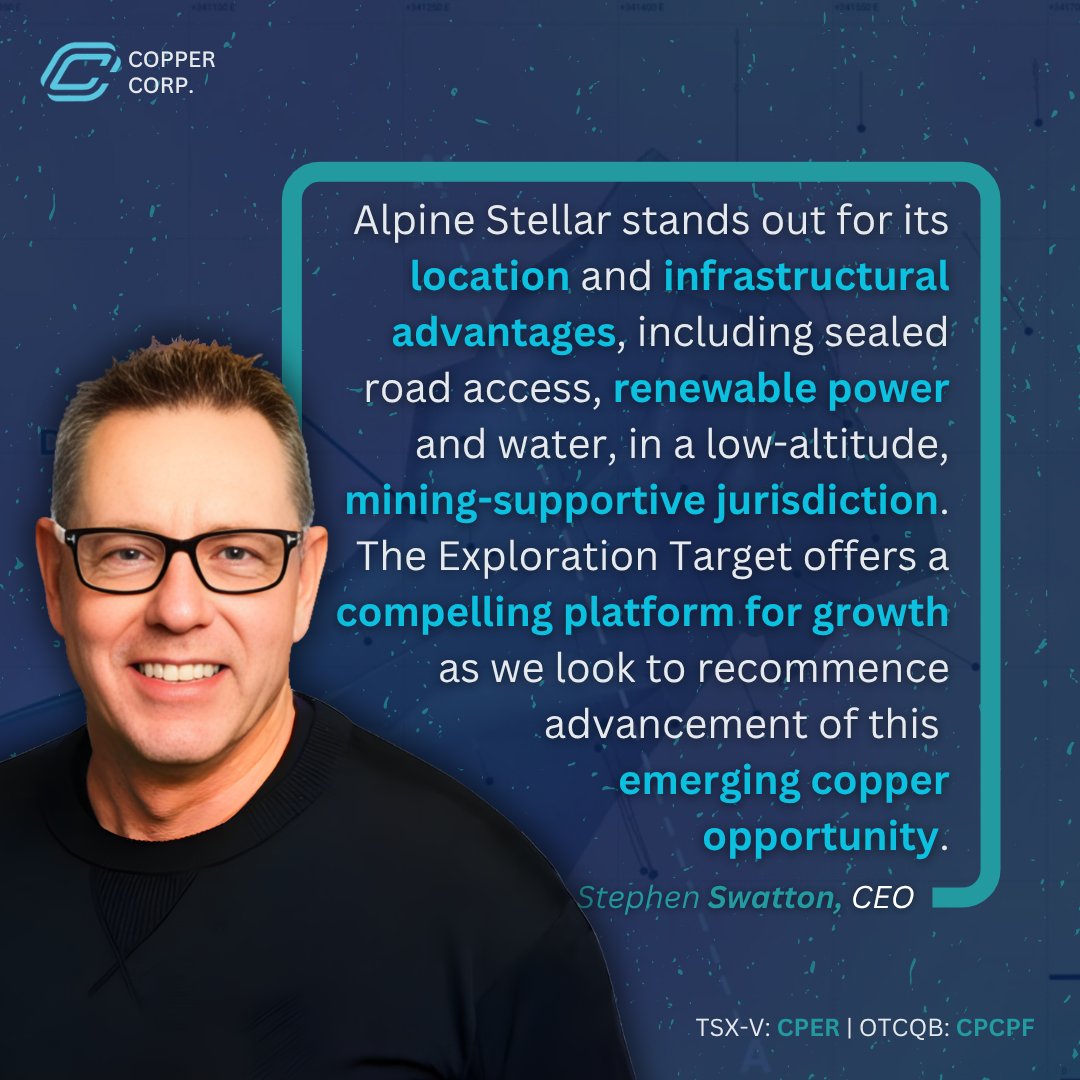 copper_corp's tweet photo. CEO Stephen Swatton comments on this week's news release.

🇨🇦 $CPER.V 🇺🇸 $CPCPF

Read the full news release here: https://t.co/k1Qr8T44ay https://t.co/jE2wlzuVpw