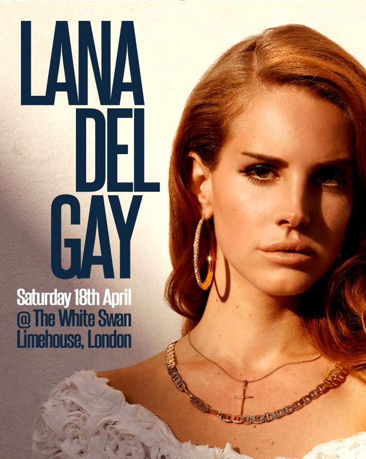 PopCuriousClub's tweet photo. Lana Del Gay is back at @TheWhiteSwanBar in Limehouse, London on Saturday 18th April!

Expect lots of Lana, plus complementary other sad gurl bops from the likes of Lily Allen, Taylor Swift, Chappell Roan, Lorde + more.

Free Lana pop star face masks for early attendees! https://t.co/UYa3PEVHAn