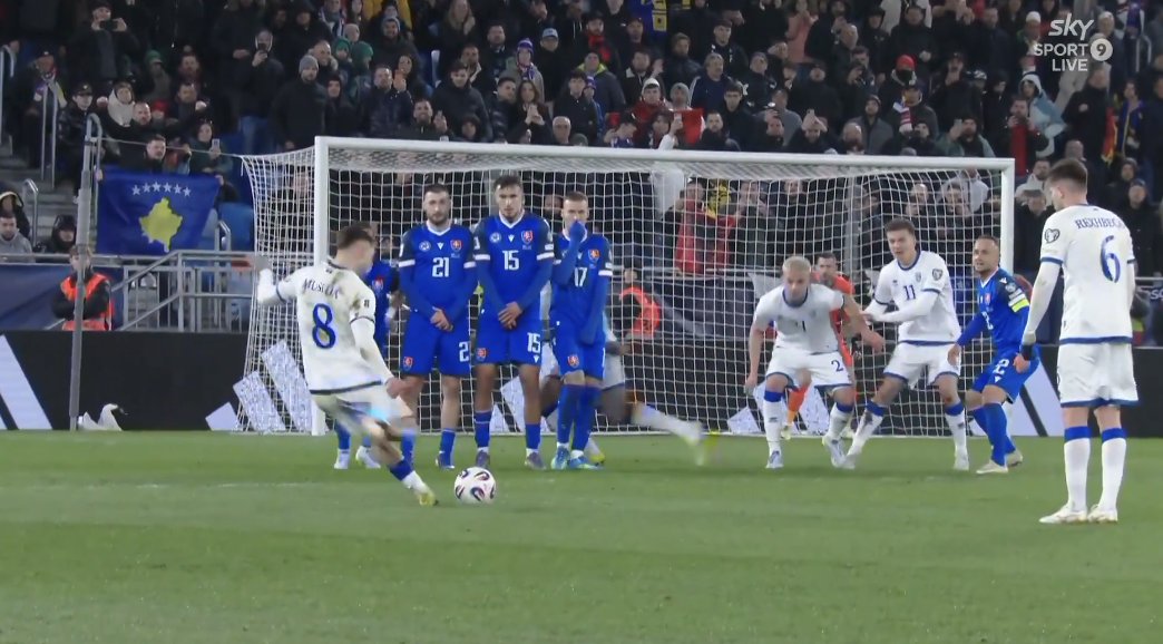 TouchlineX's tweet photo. 3-2 Kosovo.

GOOOOOOOAAAAALLLL MUSLIJA !!!!!!!!!!!!!!!!!!!!!! HE SCORED A FREE KICK FROM HERE !!!!!!!!!!!!!!!!!!!!!! CRAZY !!!!!!!!!!!!!!!!!!!!!!!!!!!!!!!! https://t.co/7aeqiEMTI4