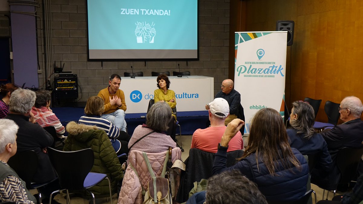 ehbildudonostia's tweet photo. Hiri orekatu baten alde ekingo diogu; nor bere auzoan zoriontsu eta asebeteta sentituko den Donostia da gure proposamena. Bizilagunen ahotsak entzunez, auzoz auzo, denon artean hiri bizigarri bat egiteko.

¡Eskerrik asko Egia por la acogida de hoy! https://t.co/7HpUeUV9Oo