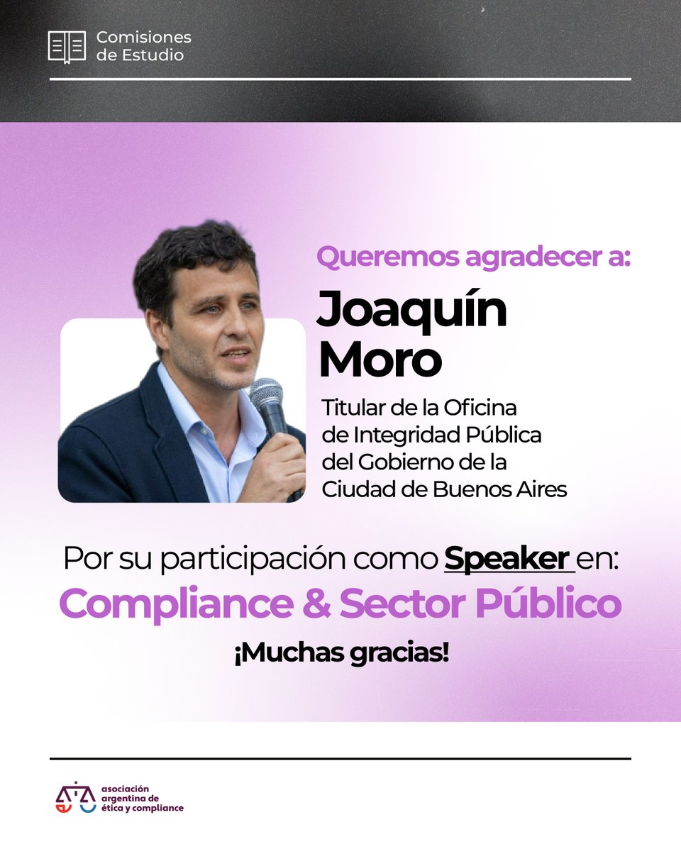 AAECOMPLIANCE's tweet photo. 🏛️ Gracias a los participantes de la actividad de la Comisión de Compliance &amp; Sector Público junto a @joamoro y a sus directores, @Monica_Artale y Diego Martínez.

🎥  La grabación estará disponible muy pronto. Suscribite a nuestro canal https://t.co/iKJzhz9qjb

#Compliance https://t.co/q91q1iIzog