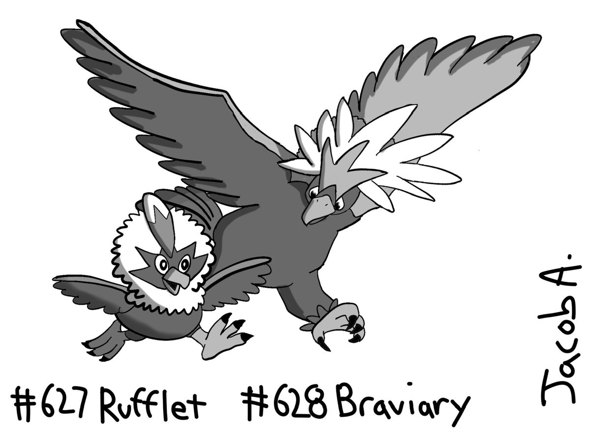 bigredjakey's tweet photo. #pokemon #rufflet #braviary #artchallenge https://t.co/MyI0UbrJzk