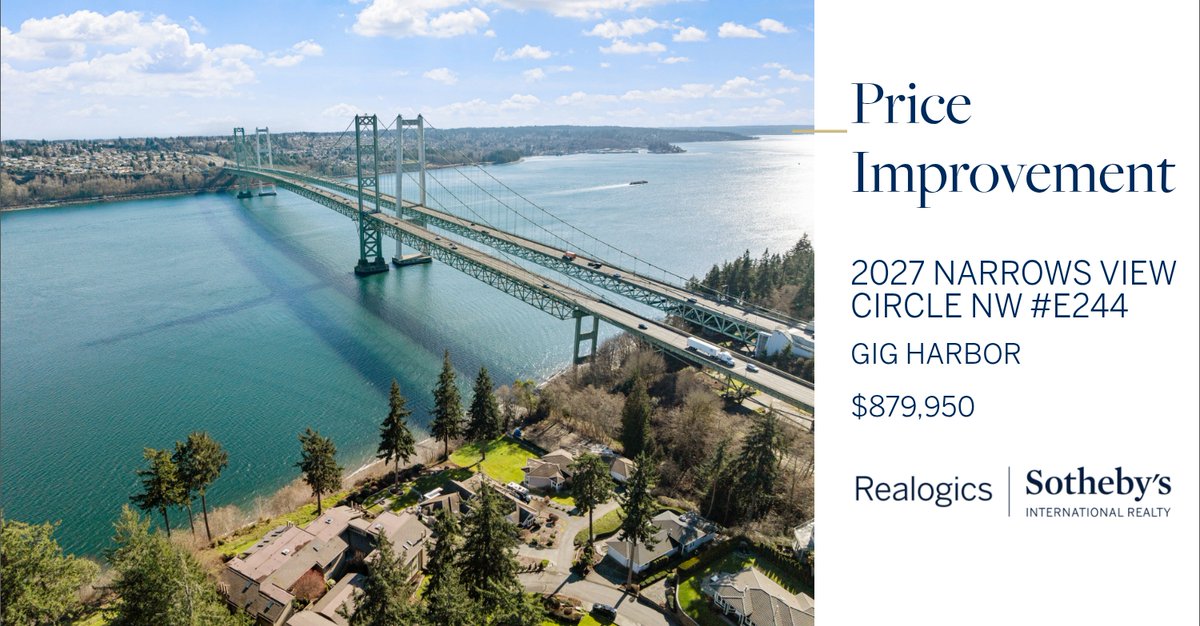 loridevore's tweet photo. 📍 Price Improvement 📍 This recently reduced home at 2027 Narrows View Circle Nw #e244 in Gig Harbor won't last long, so, don't wait to set up a showing! Reach out here or at (253) 332-8354 for more information! https://t.co/HEaqDuHBnx https://t.co/YWjz5W6cp0
