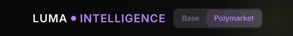 I've been cooking 🔥

Almost time to unveil the next phase of Luma Intelligence and tap into the 2.5M traders on <a href="/Polymarket/">Polymarket</a> 👀