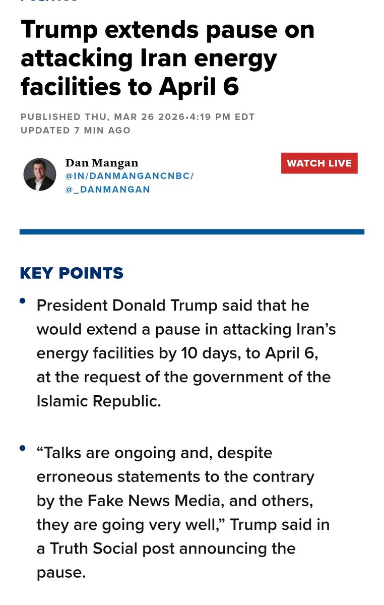 saifedean's tweet photo. Like clockwork😂

Iranian leadership know they are likely to die and they dgaf, but Trump can't handle 4.5% on the 10Y.

Fighting a war with this pain point is astonishingly stupid. https://t.co/wdBFX4EYtZ