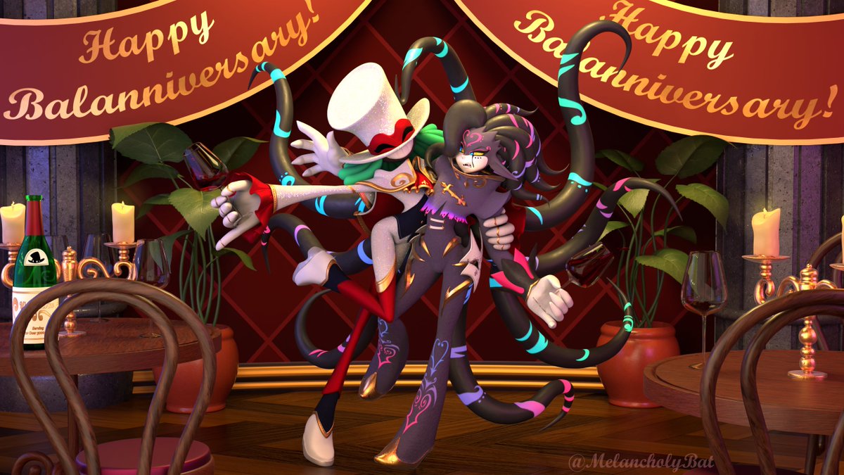 MelancholyBat's tweet photo. Happy Balanniversary! Can't believe it's been 5 years already, and my love for this game still goes strong! As always thank you for the love and support, and may you find your happy ending. 🎩💖
#BalanWonderworld #WonderworldPositivity https://t.co/SdLOOvPJTw