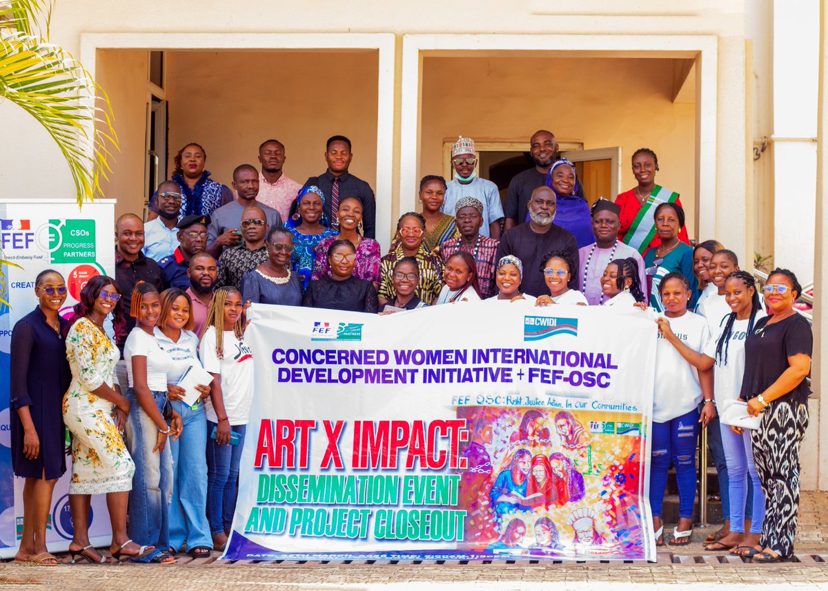 ConcernWomen1's tweet photo. Yesterday marked the close of a project, but not the end of the impact.
With our stakeholders &amp; beneficiaries, we celebrate progress, partnerships, and purpose.
Here’s to sustaining the change we’ve started.
 #ArtXImpact #franceinnigeria #rightsjusticeaction https://t.co/fmvjoOa63b