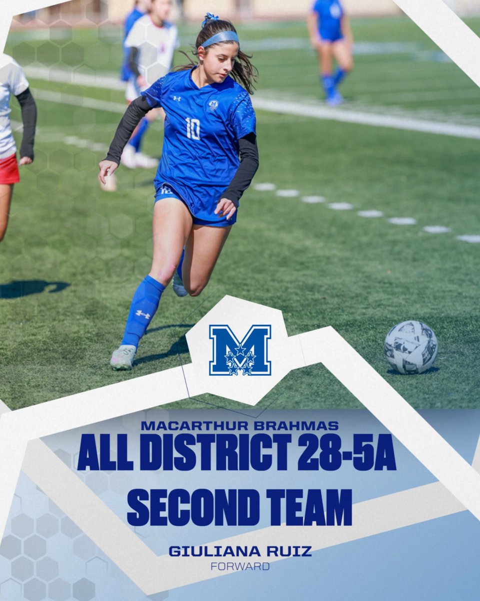 MacGirlsSoccer1's tweet photo. Congratulations to Giuliana Ruiz, Mariah Vega, Vanessa Alvarez, and Ari Walker on being named in the 28-5A All District 2nd Team! https://t.co/k0t1wFgj8v