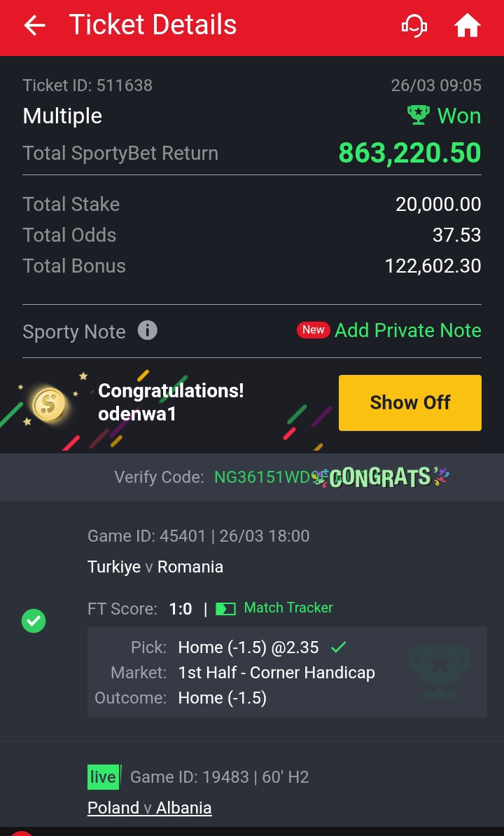 OdenwaBTC's tweet photo. Fucking Boom 💥💥💥💥💥💥💥 
As I talk am, Back to Back 😁 
We don boom again,
Send in winnings ticket 🎉🔥🔥🎉🎉🎉🎉 https://t.co/EXd7WDbNeh