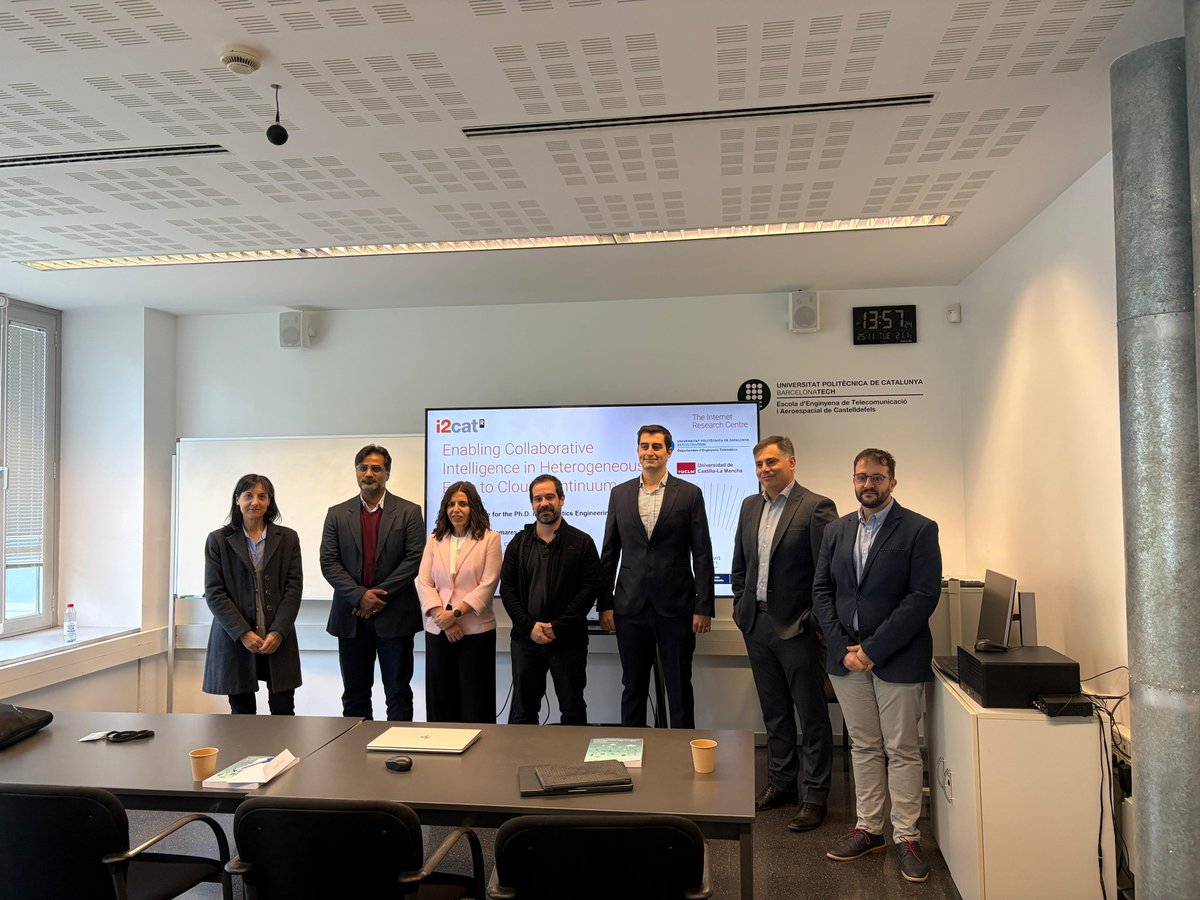 iconda_project's tweet photo. Javier Palomares defended his PhD thesis at UPC entitled "Enabling collaborative intelligence in heterogeneous edge to cloud continuum" partially supported by I-CONDA, supervised by C. Cervelló, @MShuaibSiddiqui and @CEstefaniaC, and awarded with Cum Laude. https://t.co/iTJNdYZlod