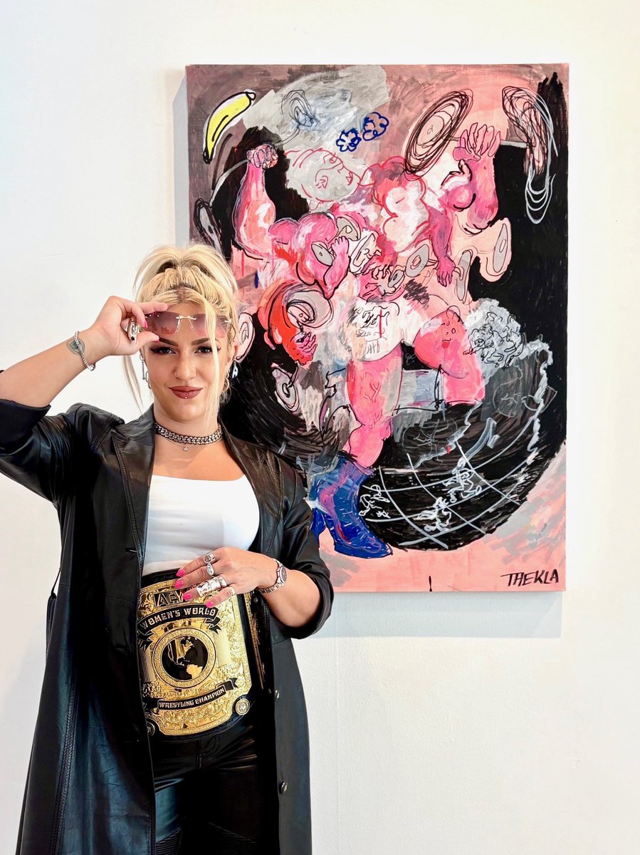WrestlePurists's tweet photo. Thekla &amp; Lee Moriarty’s art on display at the Sunset Flip exhibition in Miami! 🎨 https://t.co/rnps7wQu4k