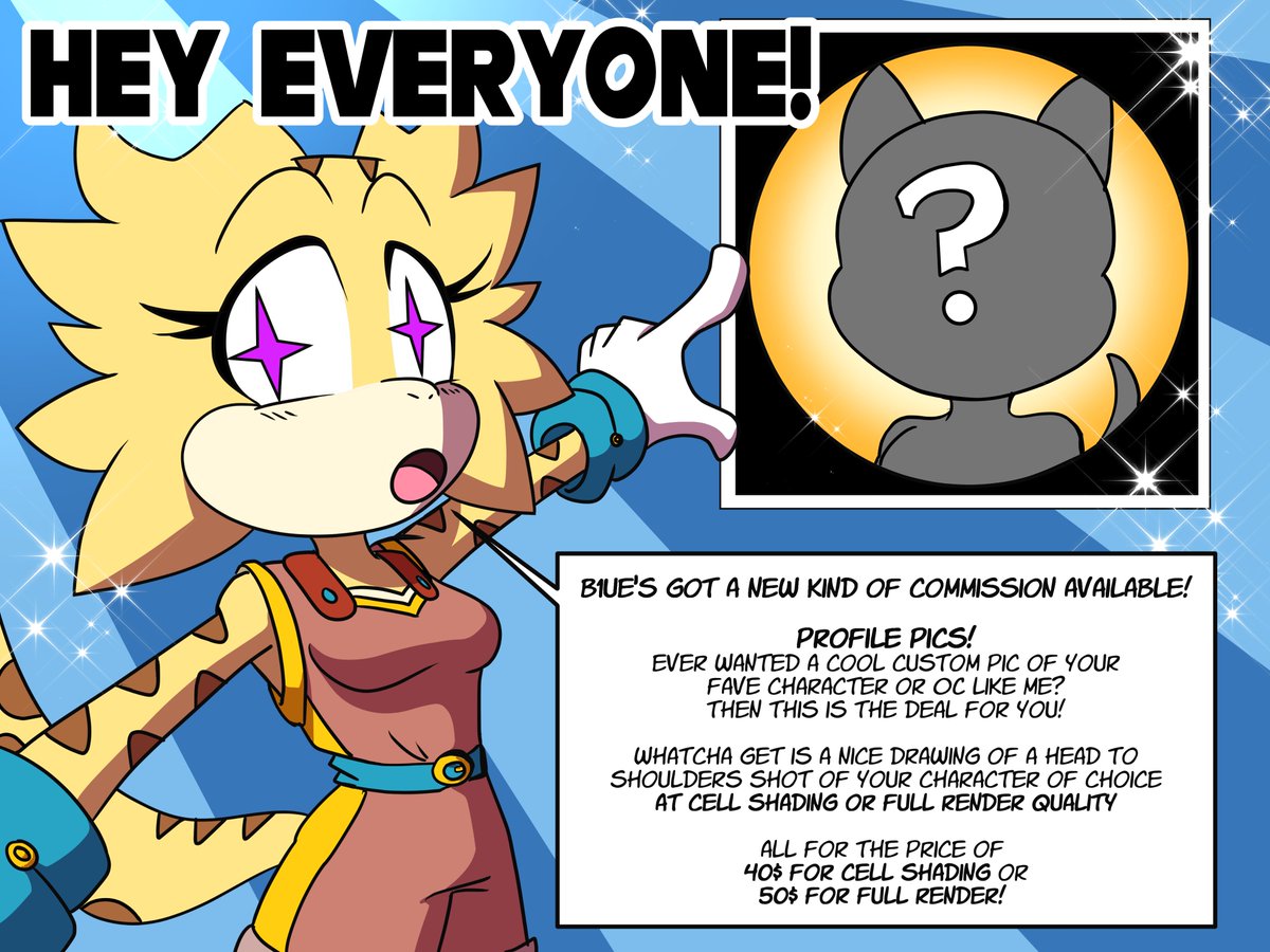 b1uewhirlwind's tweet photo. Hey guys! Kiki's got something to let you all know that she's excited about!
TAKE IT AWAY KIKI! ππ
#Commissions #commissionsopen #profilepics https://t.co/EKnBNRqReu
