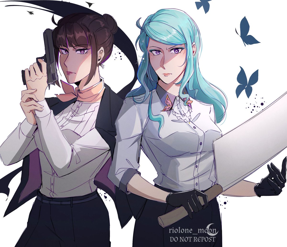 riolone_moon's tweet image. BSD Ladies Week Day 1- roleswap/ability swap au 
Agent Yosano Akiko and Detective Tsujimura Mizuki ❤️

#tsujimura #yosano #BSD #文スト