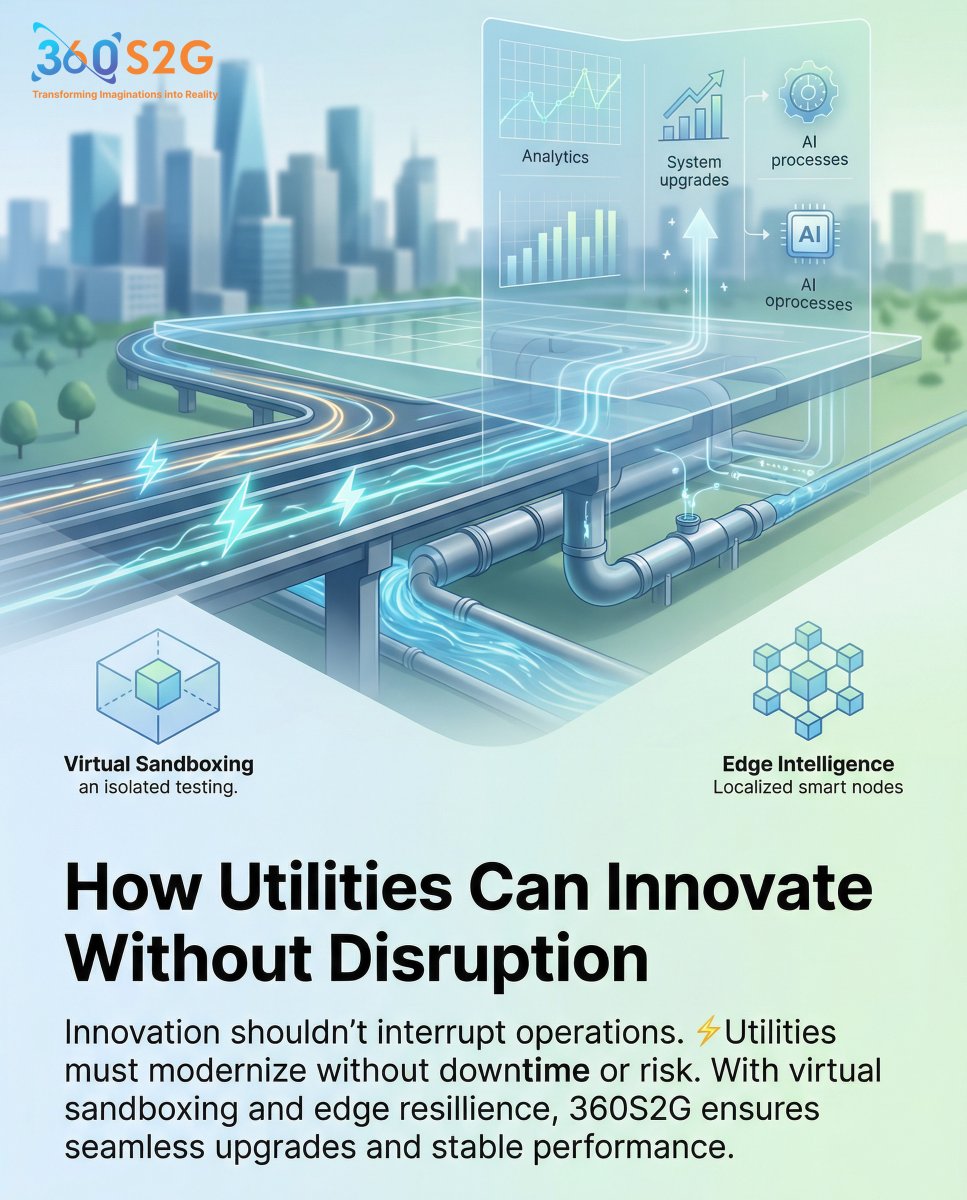 360S2G's tweet photo. ⚡ Innovation Without Interruption ⚡

Upgrading utility tech shouldn’t mean downtime. 🚀
At 360S2G, we deliver AI-driven testing &amp; edge resilience so systems stay seamless. 💡✅
#360S2G #SmartUtilities #DigitalTransformation #NoDowntime https://t.co/Tazt8VAVFT
