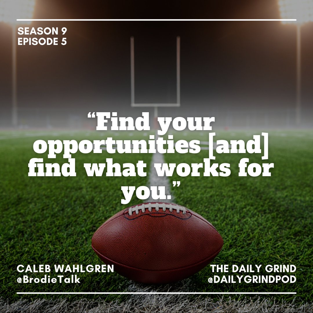 dailygrindpod's tweet image. Here’s some motivation for your Wednesday 🙌

“Find your opportunities [and] find what works for you.”

☕️ Our Daily Grind episode with Caleb Wahlgren @BrodieTalk releases Thursday! Tune in on your preferred platform! Link in bio.📲

#dailygrind #advice #motivation #quotes