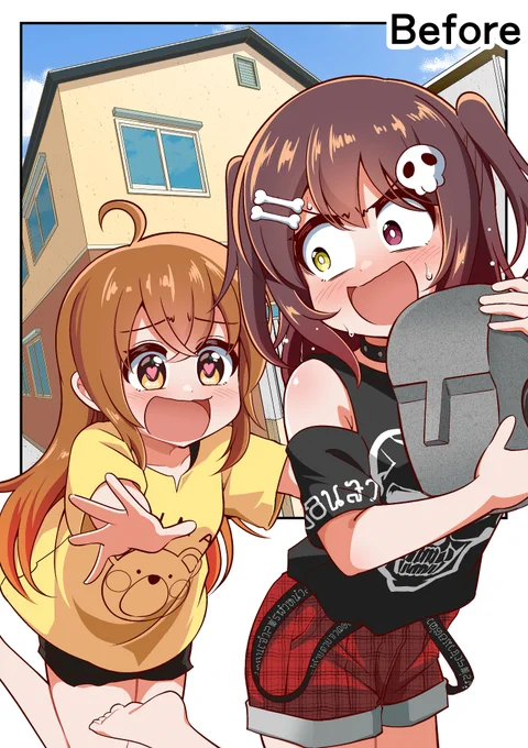 初めての電子単行本 デザイナーさんにめっちゃいい表紙 作ってもらって感激 ←元の絵 完成した表紙→ #フリーランスだけでシェアハウスしてみた
