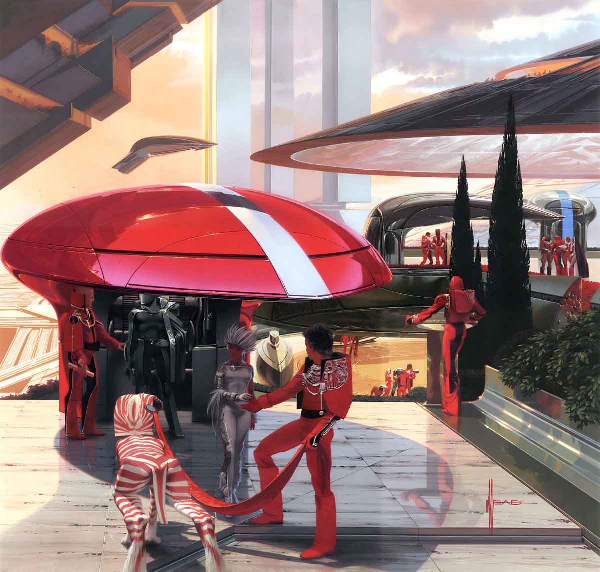 Syd Mead's cover art for his 1987 book "Sentinel II: Steel Couture."