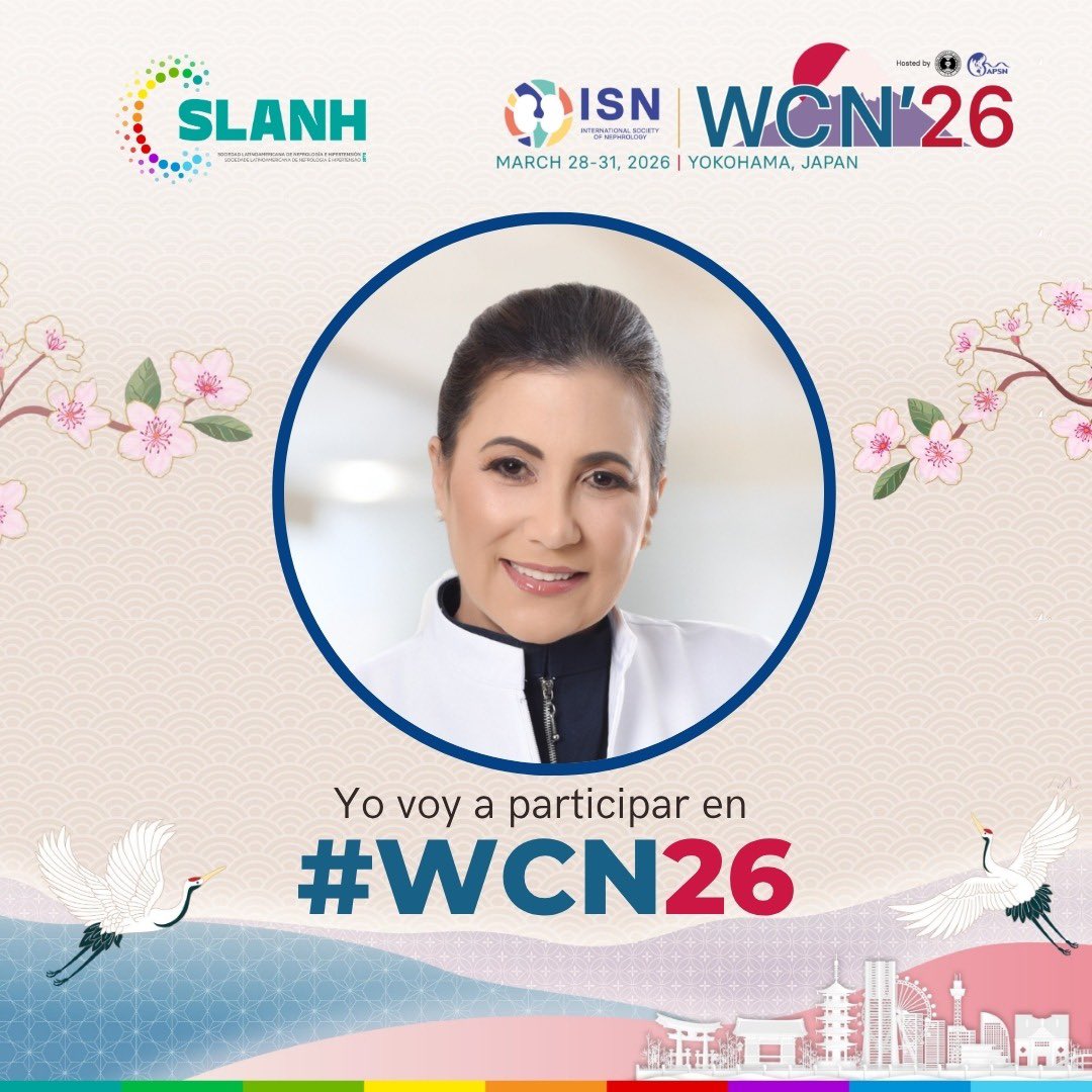 SLANH_'s tweet image. La Dra. Eliana Diná Batlle, Secretaria de SLANH, participará en el World Congress of Nephrology 2026 🇯🇵 en representación de SLANH. Un espacio clave para el intercambio científico y la colaboración global en salud renal 🌎🧬 #SLANH #worldkidneyday2026