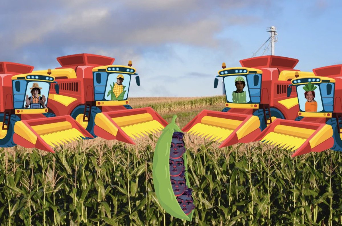 editse8's tweet photo. after the horrors of today's trailer, #cornler and carrocumber have decided to team up against nikpea! sometimes violence is the answer🌽💙🥕🥒 https://t.co/ZBJrqQvCRC