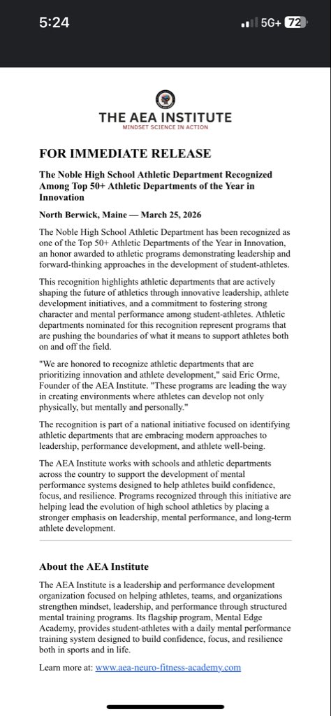 Noble Athletics tweet media