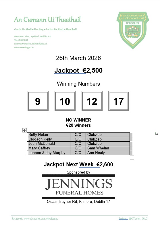 O'Tooles GAC tweet media