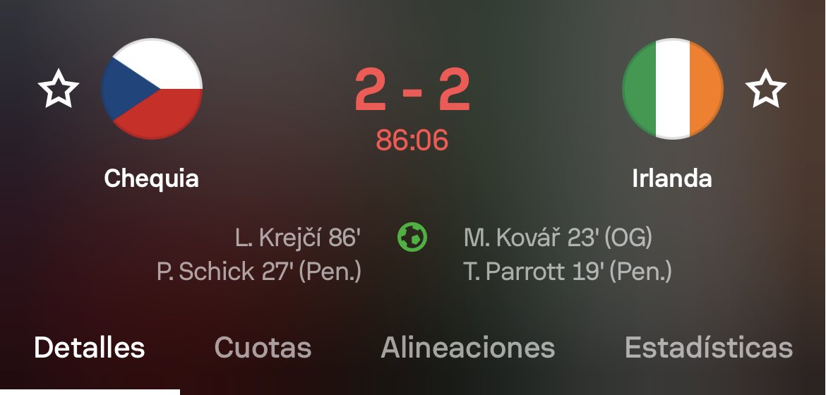cprocuna's tweet image. ¡Krejci lo empató para República Checa a 4’ del final!
Esto es como el #NFLRedZone con drama mundialista 🔥