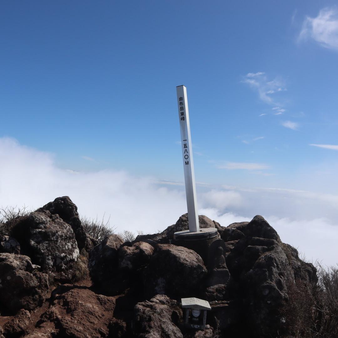 tekarii's tweet photo. 大分県の由布岳東峰に登ってきました。朝早はガスでしたが山頂では青空が広がり大展望でした！ https://t.co/UsVAvRLcjh