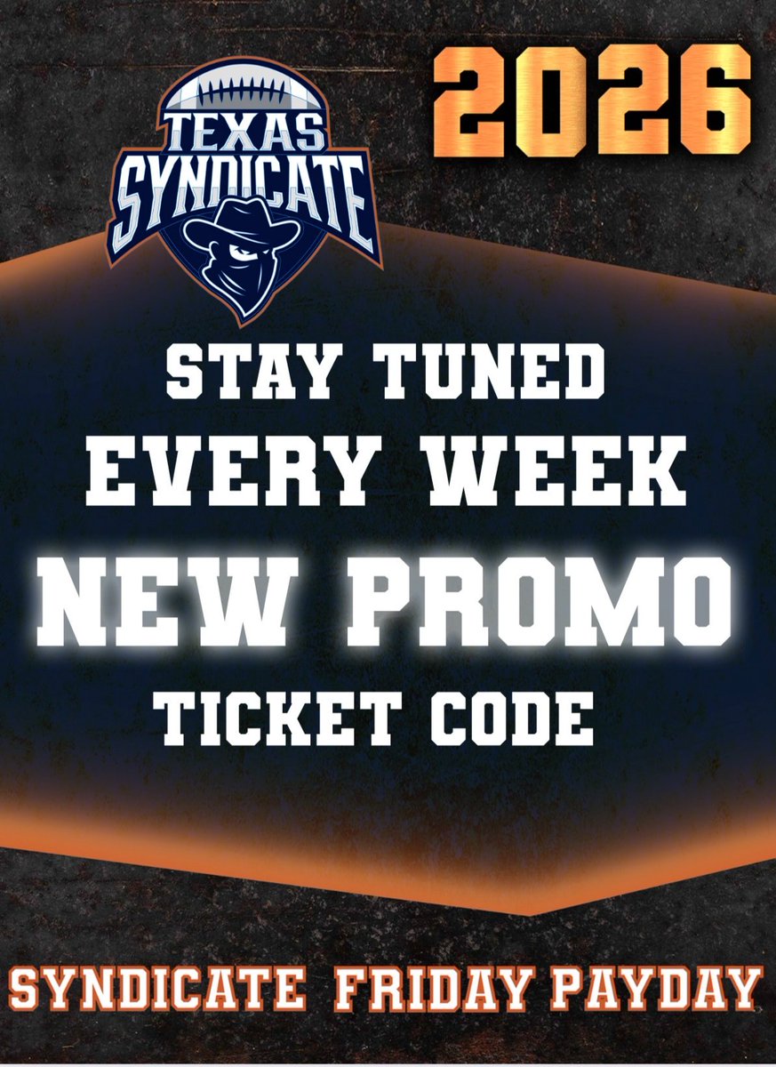 THE 2026 SEASON IS HEATING UP! 📷📷

The grind never stops, and neither do the rewards. We’re dropping a NEW PROMO TICKET CODE every single week to keep the Syndicate family winning.
Make sure your notifications are ON. You don’t want to miss the next!

#SyndicateFridayPayday